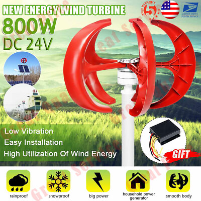 #ad Vertical Wind Turbine Generator Kit 800W 24V 5 Blade Wind Power Generator Kit US $275.49