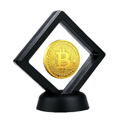 #ad Bitcoin Commemorative Collectible Coin With Showing Stand Case gold Plated Coin $14.99