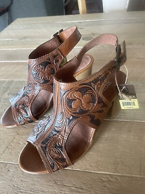 #ad Roper Heels Womens Tan Leather Mika Sandal Shoes $35.00