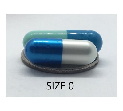 #ad Blue and Aqua Size 0 Empty Gelatin Capsules also known as Gelcaps $25.00