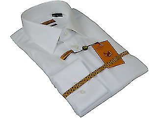 #ad Mens ENZO Egyptian Soft Cotton Dress Shirt Barrel Cuff Wrinkle Free 61101 White $79.99