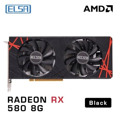 #ad ELSA AMD Radeon RX 580 8GB GDDR5 2048SP 256bit Black GPU For Desk Computer $130.00
