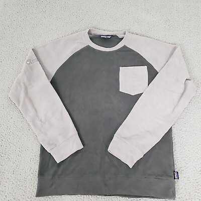 #ad Patagonia Sweater Men Small Gray Outdoor Fleece Sweat Shirt Pocket Pullover Trek $29.99