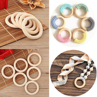 #ad Natural Wood Circles Beads Wooden Ring DIY Jewelry Making Crafts DIY $4.33