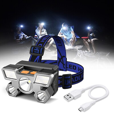 #ad Head Mounted Strong Light Mining Lamp LED Light USB Rechargeable Light Torch $10.98