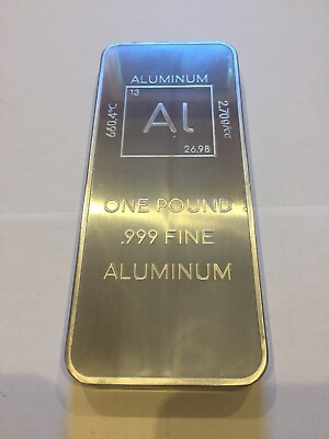 #ad #ad 1 One Pound .999 Aluminum Bullion Bar By Unique Metals $28.86