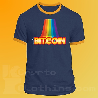 #ad Bitcoin BTC Crypto Navy Gold T Shirt UPC44 $17.00