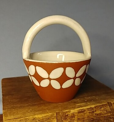 #ad Mid Centuty Modern Ioska Denmark 13 Small Ceramic Basket Signed VHTF Very Fine $45.00