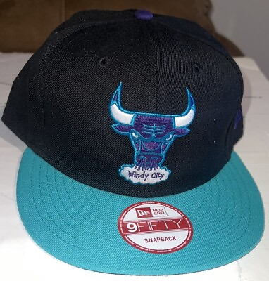 #ad Chicago Bulls New Era 9Fifty Windy City Black Snapback Hat Mens Snorting Bull $40.55