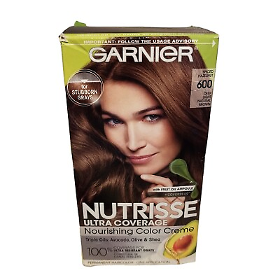 #ad Garnier Nutrisse Ultra Coverage Nourishing Color Creme 600 Spiced Hazelnut Brown $17.98