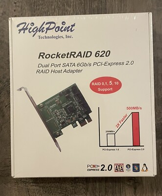 #ad HighPoint RocketRAID RR620 2 Port PCIe 6Gb s SATA RAID Controller Card $21.99