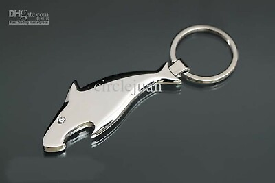 #ad Silver Color Metal Fish Shark Stainless Portable Key Chain Beer Wine Opener $9.50