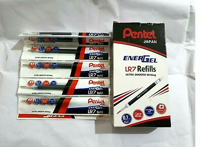#ad 20 PENTEL Refill for ENERGEL ROLLER GEL PEN LR7 BLUE 0.7mm Smooth Writing $11.99