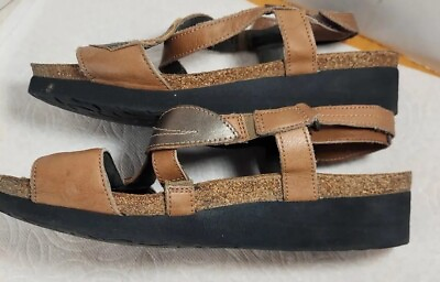 #ad Naot Sandals Womens Size Us 7 Euro 38 Brown Ankle Strap . $18.00