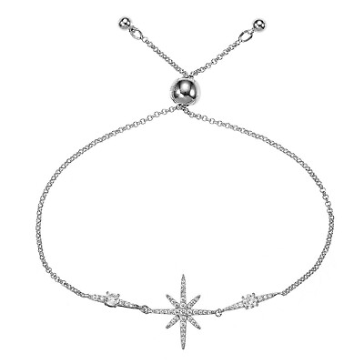 #ad Striking North Star Chain Bracelet with Cubic Zirconia for Women GBP 24.00