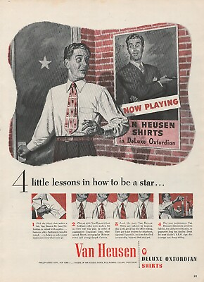 #ad 1946 Van Heusen Deluxe Oxfordian Shirts Be Star Now Playing Vintage Print Ad L19 $9.99
