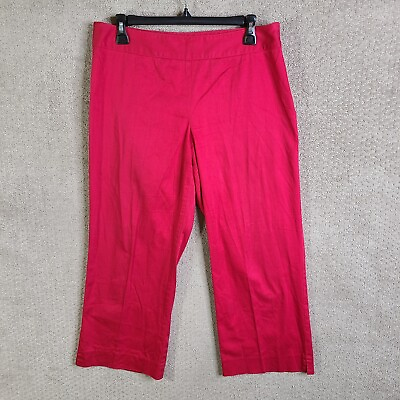 #ad Express Pants Womens 11 12 Pink Side Zip Cropped Flat Front Stretch $14.99