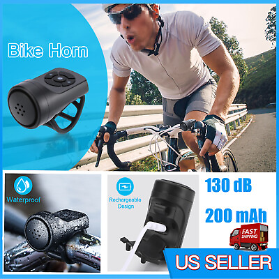 #ad Rechargeable Electric Bike Horn 4 Sound 130DB Bicycle Handlebar Bell Waterproof $7.79