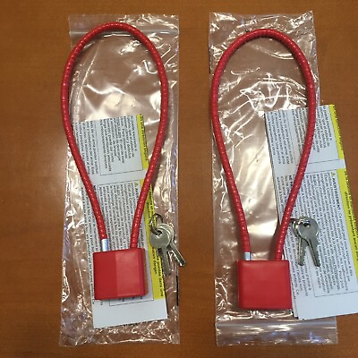 #ad 2 New Red Regal Cable Gun Locks With 2 Keys Child Safety $9.00