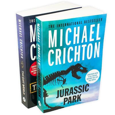 #ad Jurassic Park amp; The Lost World 2 Books Michael Crichton Fiction Paperback $18.99