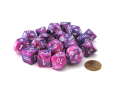 #ad Bag of 20 Festive Polyhedral Dice Violet with White Numbers $16.94