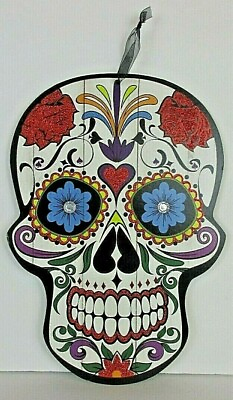 #ad Day of the Dead Sugar Skull with Heart Halloween Wall Decor 13quot; $2.99
