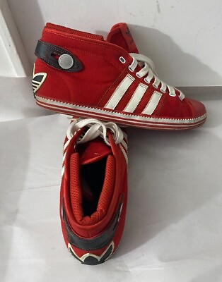 #ad Adidas Mens Vanity G49275 Red Black White Mid Top Lace Up Sneaker Shoes Size: 9 $20.00