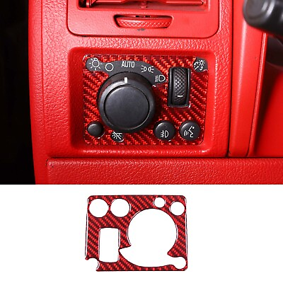 #ad Red Fiber Car Headlight Adjustment Button Panel Trim Kit For Hummer H3 2005 2009 $25.99