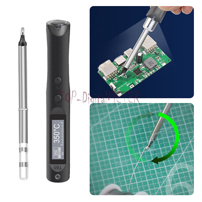 #ad T85 Soldering Iron Set 96W Pen Type OLED Digital Welding Tool Adjustable Temp $53.99