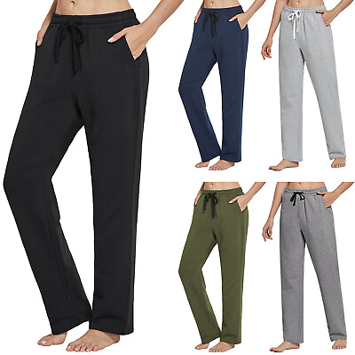 #ad Women Cotton Pants Loose Yoga Sweatpants Pockets Wide Leg Gym Pajama Sweatpants $29.99