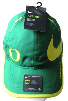 #ad Nike DRI FIT Men#x27;s University of Oregon Ducks Big Swoosh Hat Green Yellow NWT $24.95