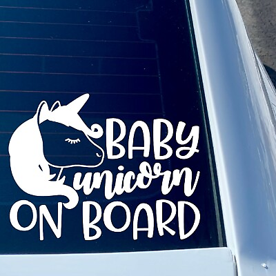 #ad Baby Unicorn on Board Laptop Helmet Decal Vinyl car home window graphic sticker $9.50