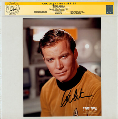#ad William Shatner SIGNED CGC SS Star Trek Publicity Photo Captain James T. Kirk $299.99