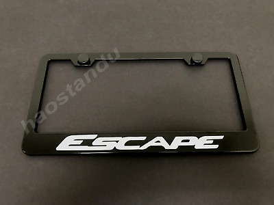 #ad 1xESCAPE BLACK Stainless Metal License Plate Frame Screw Caps ** $14.35