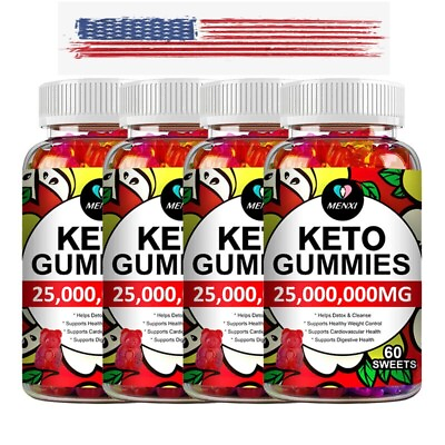 #ad Keto ACV BHB Gummies For Fat Burn Weight Loss Detox Keto Diet Pills 4 x 60 Gummy $13.11