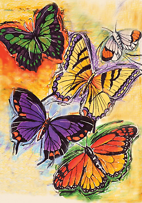 #ad 112596 Flight of the Butterflies Butterfly Flag 12X18 Inch Double Sided Butterfl $8.98