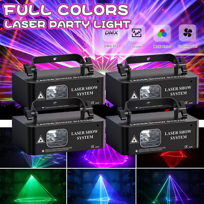 #ad RGB LED Laser Projector Beam DMX Disco dj Stage Light Party Full Colors Scanner $208.99