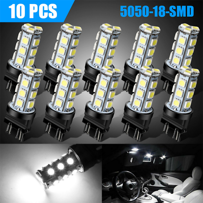 #ad 10Pcs 6000K LED Tail Reverse Brake Signal LED Bulbs White Light Bulbs Kit $12.99