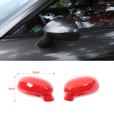 #ad 2pcs Side Door Mirror Cover View Mirror Shell Trim for Dodge Challenger 2009 19 $39.62