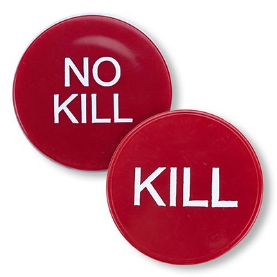 Kill No Kill 2quot; Button Lammer for Poker Casino Gaming Red $7.99
