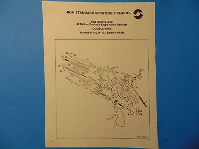 #ad HIGH STANDARD .22 REVOLVER Pistol Parts assembly Diagram 1980#x27;s catalog print ad $6.00