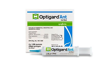 #ad OPTIGARD ANT Gel Bait Pest Control 30 gram 1.06 oz 4 Tubes Plunger Tips $31.00