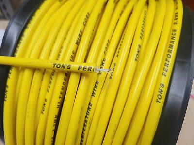 #ad Ton#x27;s 8mm Yellow silicone Copper WIRE CORE SPARK PLUG WIRE by the foot 0 ohms ft $1.68