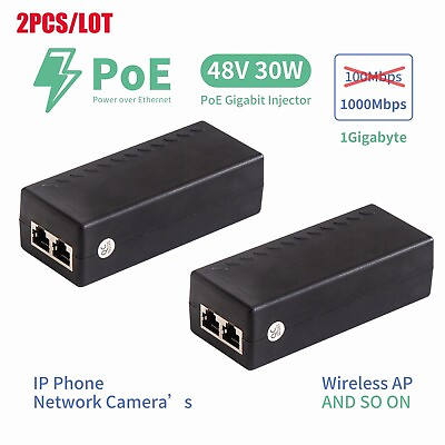 2PCS lot POE Injector 48V Power Over Ethernet Adapter For POE IP Camera Switch $25.99