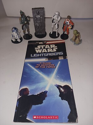 #ad Star Wars Figurines Disney Lot of 6 amp; 1 Star Wars Lightsabers Book $24.97