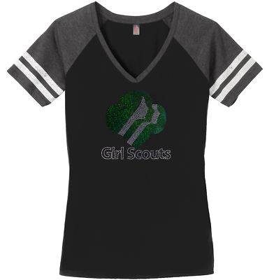 #ad Women#x27;s Girl Scouts T Shirt Ladies Tee Shirt S 4XL Bling V Neck Scouts $29.99