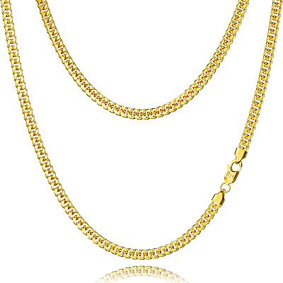 #ad 14K Gold Cuban Link Chain Necklace Mens Gold Chain Man Necklace Chain Gold Real $47.42