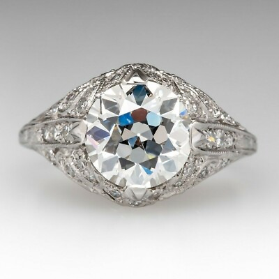 #ad 2.65Ct Round Lab Created Diamond 14K White Gold Wedding Bridal Engagement Ring $260.00
