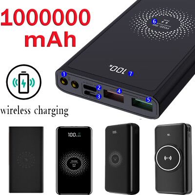 Wireless Power Bank 1000000mAh Portable Charger External Battery Pack For iPhone $20.91
