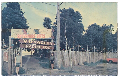 #ad Grand Marais MN Vtg Postcard Voyageur Trading Post East Bay Beach c1960s 70s $28.96